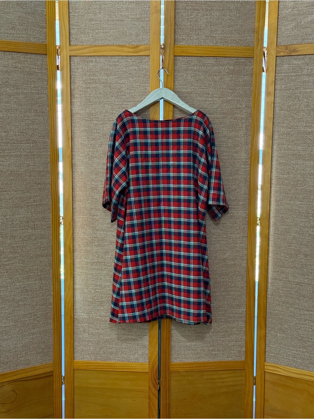 Red, white, and blue plaid dress with a retro vibe - Custom